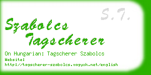 szabolcs tagscherer business card